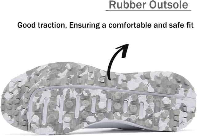 Detalle 2 de Solamni Men’s Golf Shoes Waterproof Spikeless Trainers – Anti-slip Outdoor Casual Golf Footwear