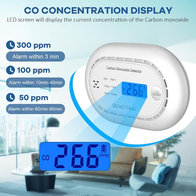 Detalle de XINDUM CO detector LCD, 85 dB alarm