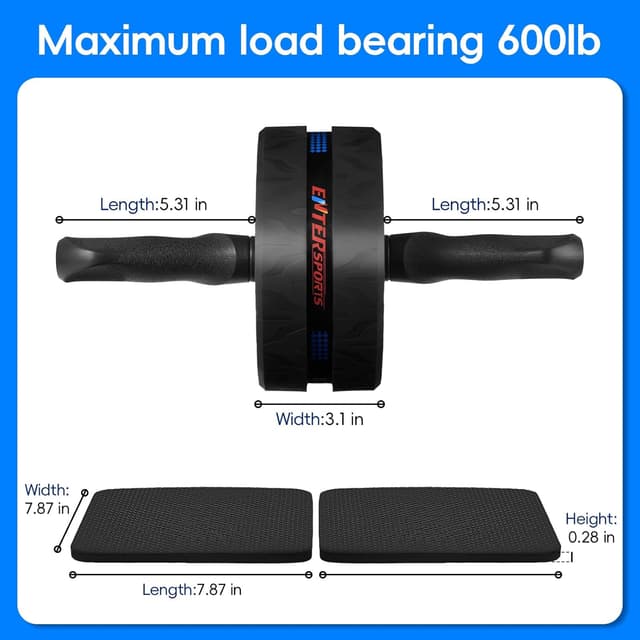 Detalle de EnterSports Ab Rollers ab wheel with two knee mats for home training