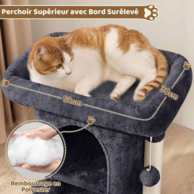 Thumbnail 6 de Yaheetech arbre à chat 59 cm noir