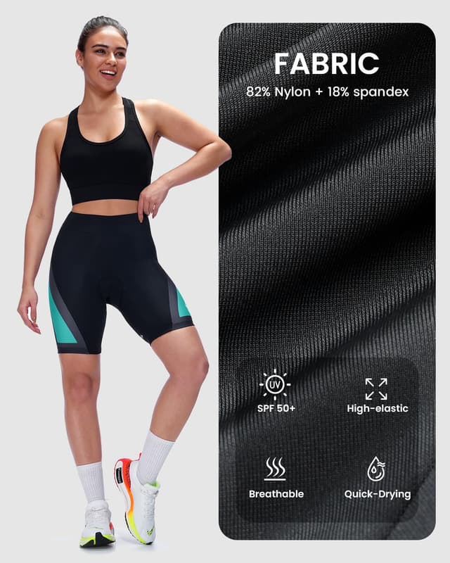 Detalle 2 de Sportneer Padded Cycling Shorts for Women with 4D Padding and Anti-Slip Design