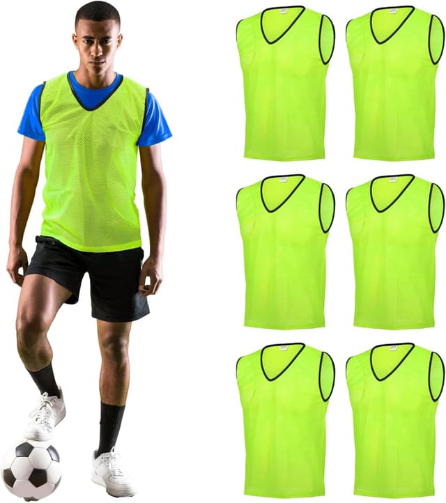 Detalle de GSi Sports Pinnies mesh training vests (packs of 6 or 12) – free size, orange high-vis pack