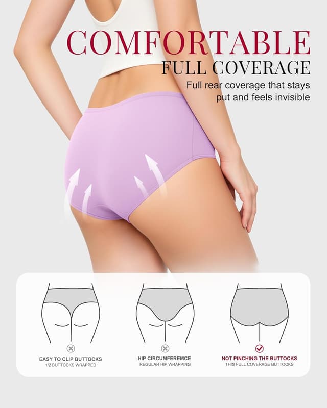 Detalle 1 de TANSTC Mutande Culotte Donna in Cotone (confezione da 6 slip hipster, vita bassa)