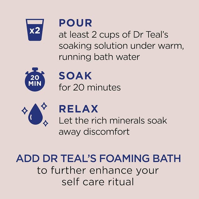Detalle 2 de Dr Teal’s Pure Epsom Salt Magnesium Soak with Coconut Oil (Pack of 4, 3 lbs)
