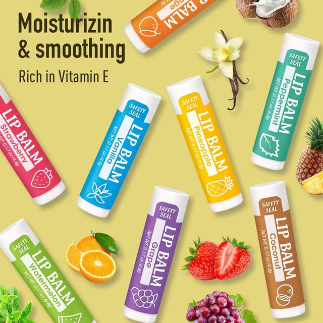 Thumbnail 6 de YesBes 128-Pack Lip Balm (Natural, Vitamin E & Coconut Oil) in 8 Flavors