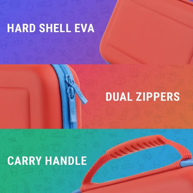 Detalle 2 de Orzly Tragetasche für Nintendo Switch OLED inkl. Zubehörablage – leicht zu reinigende Hülle in Geschenkverpackung