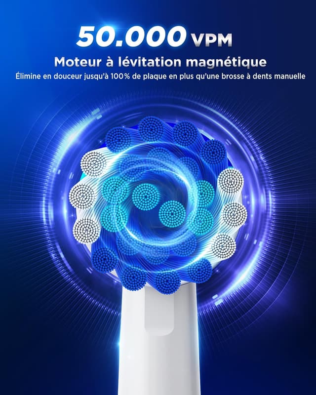 Detalle de Brosse à dents électrique rotative 8 têtes