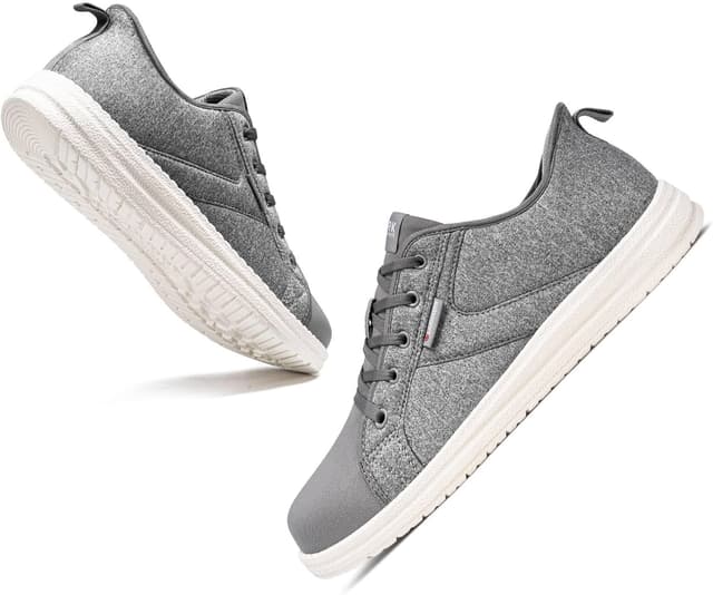 Detalle 2 de LARNMERN Steel Toe Cap Safety Trainers – Men’s slip-on work shoes in lightweight canvas