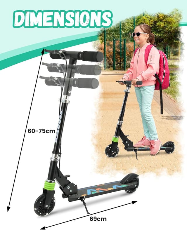 Detalle de TENBOOM kids scooter 2 wheel lights