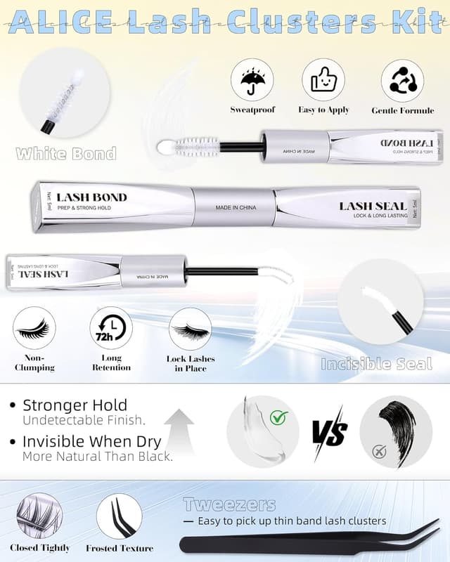 Thumbnail 6 de Spider Lash Clusters Kit Wispy Eyelash Extension Kit (Natural Clusters, CC-Curly, 8mm–14mm) DIY at Home