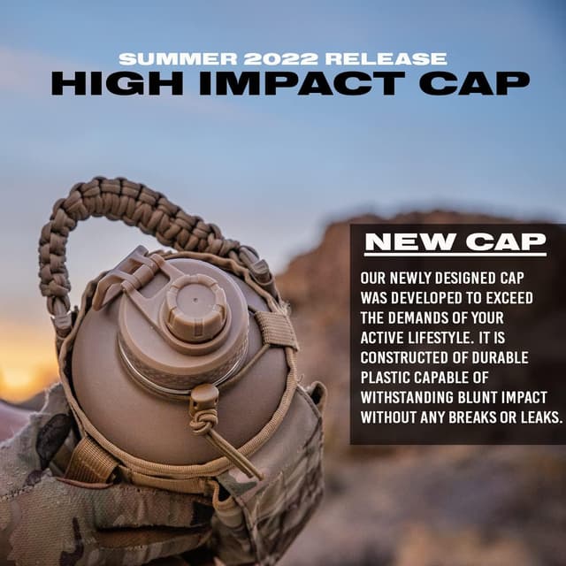 Detalle 2 de Iron Infidel Battle Bottle 64 oz Insulated Water Bottle with Removable Sleeve and Paracord Handle (OCP Camo)