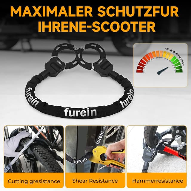 Thumbnail 3 de E Scooter Schloss 8mm Kette 60 cm Sicherheit