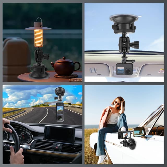 Detalle 2 de PULUZ 1/4 Arm Saugnapfhalterung für Actioncams