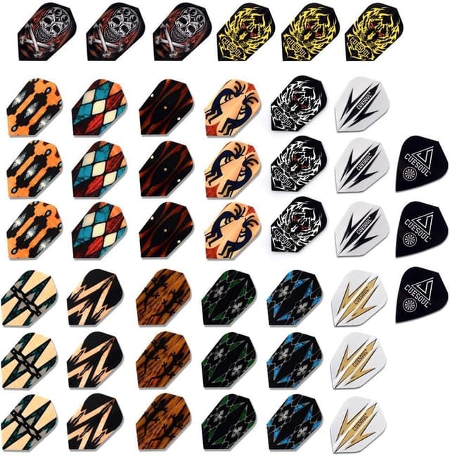 Detalle de CUESOUL Lot de 15 jeux de fléchettes slim (ailettes) en plastique antichocs