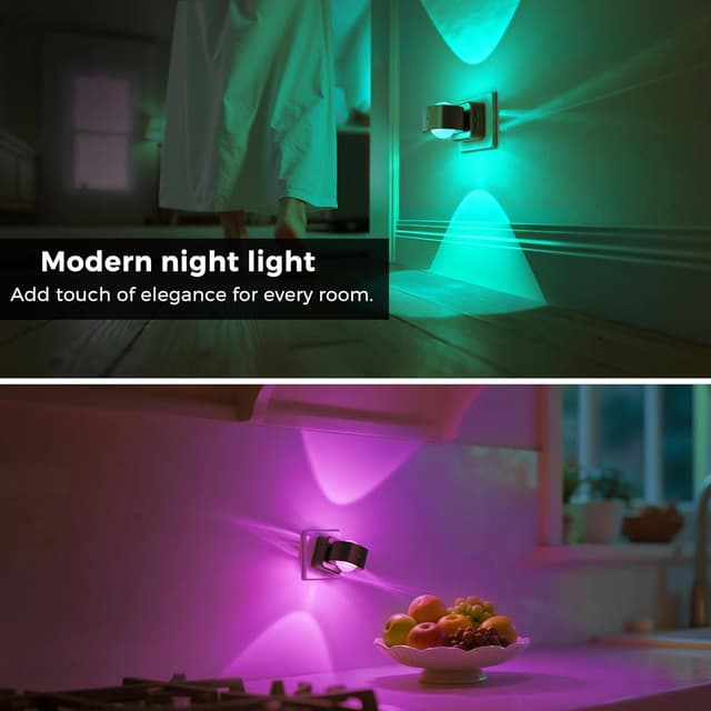 Thumbnail 6 de LOHAS-LED Nachtlicht-Steckdose mit Dämmerungssensor, 180° Drehstecker und RGB/Amber Lichtszenen