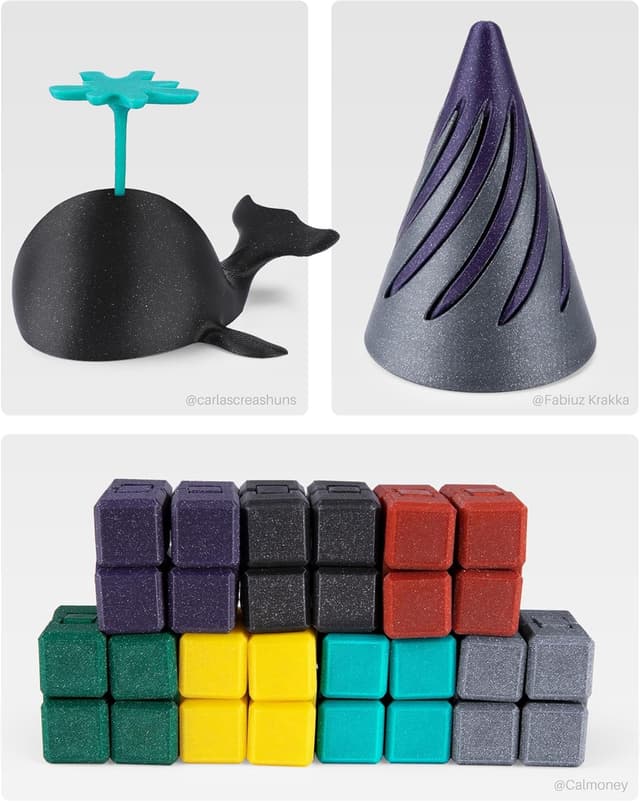 Thumbnail 6 de ELEGOO Sparkle PLA Filament 1.75mm Bundle (4kg) – Glitter Twinkling 3D Printer Filament in Sparkle Black, Red, Green & Gold