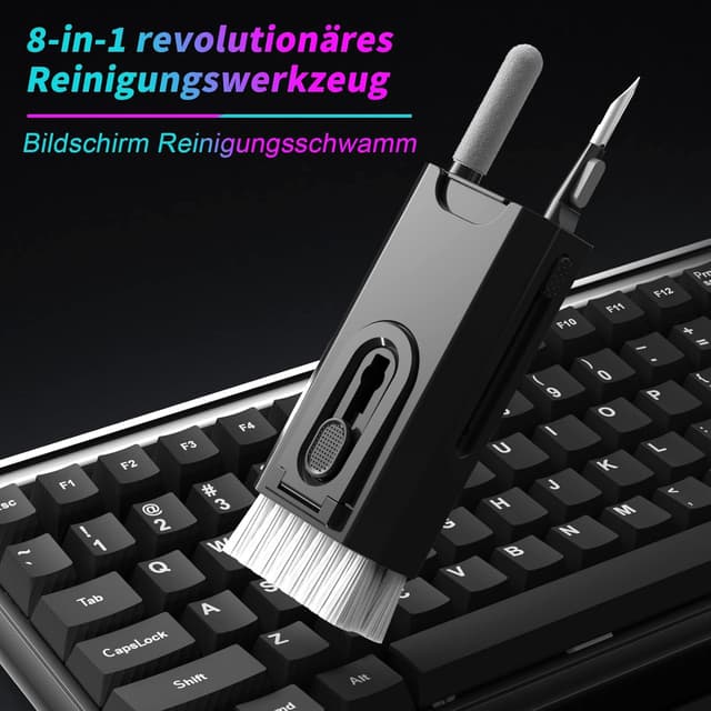 Detalle 2 de 8‑in‑1 Tastatur-Reinigungsset mit Kappenzieher 🧽