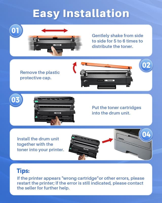 Detalle 2 de INK4U Toner TN2420 + tambour DR2400 compatibles pour Brother HL-L2350DW / HL-L2370 / DCP-L2510D et MFC-L27xx