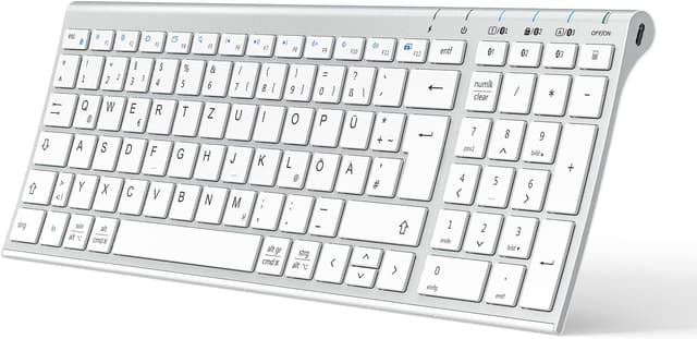 Detalle de iClever BK10 Bluetooth Tastatur 3‑Geräte