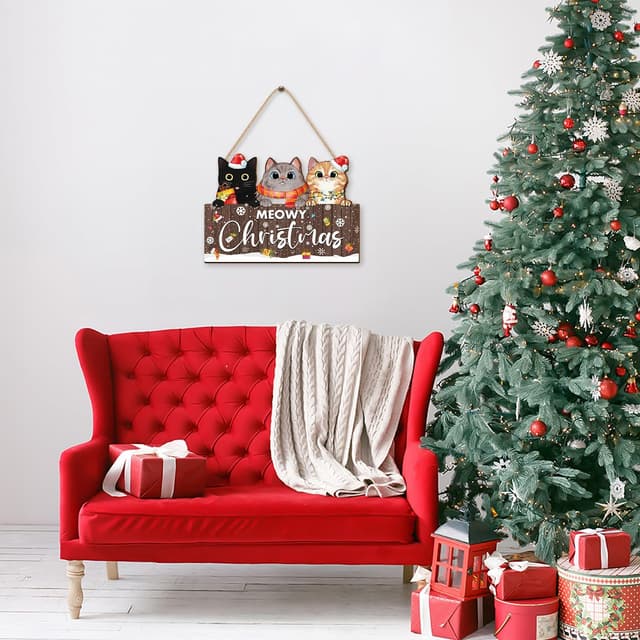 Thumbnail 2 de KAIRNE Cats Merry Christmas wooden sign