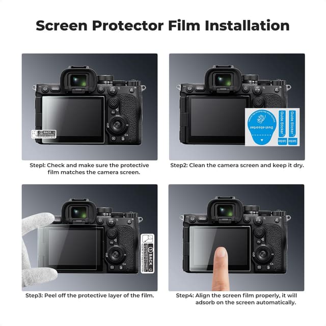 Detalle 1 de K&F CONCEPT Screen Protector for Sony A7M5 / A7R5 (3-pack) tempered glass, 0.3mm, bubble-free with hot shoe cover