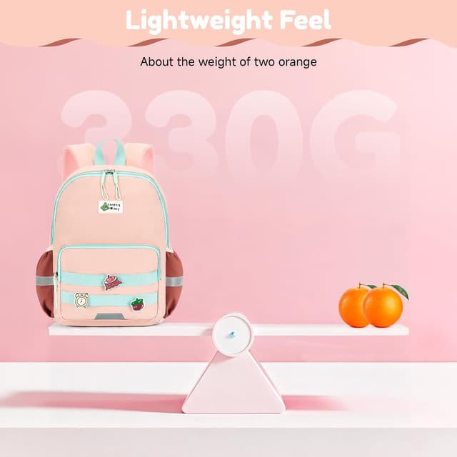 Detalle 2 de PROTAURI sac à dos enfant maternelle 3-7 ans rose avec sangle de poitrine et bandes réfléchissantes