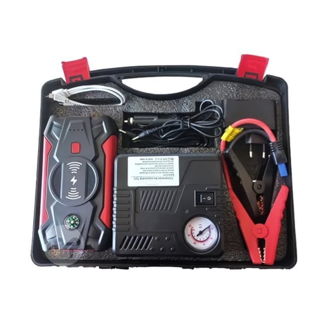 Detalle 2 de Klack Q-X7: kit de arranque portátil de batería de coche con bomba de aire y 26.000 mAh