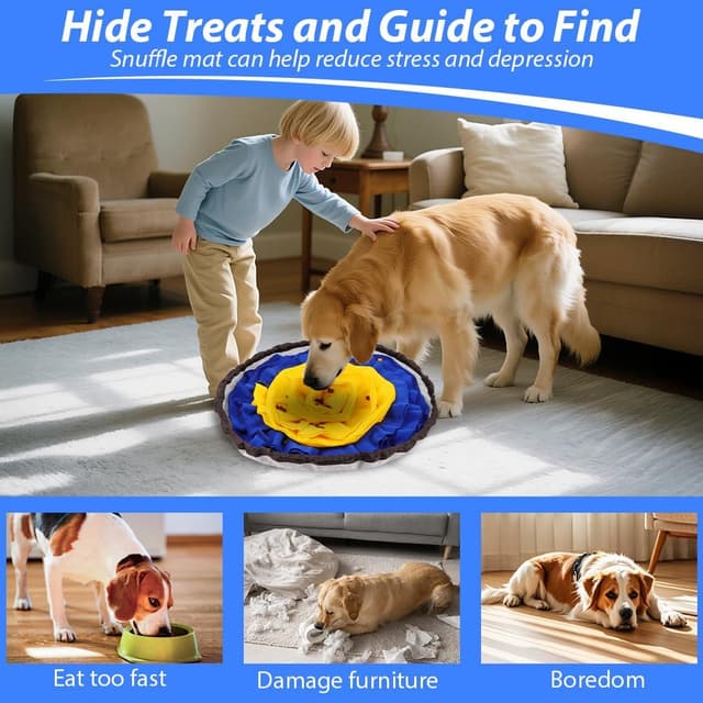 Detalle de AYESY Tappeto Olfattivo Cane da 48 cm, antiscivolo con coulisse per l’allenamento al fiuto