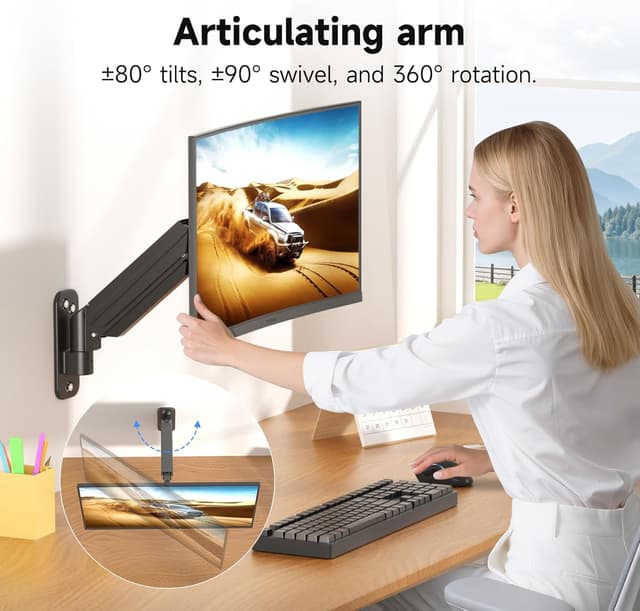 Detalle 2 de suptek Monitor-Wandhalterung WM011 für 13–32 Zoll (bis 9 kg) mit Gasfeder, VESA 75/100