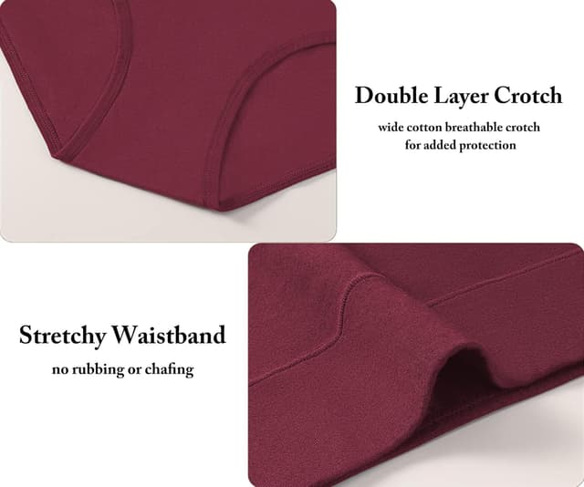 Detalle de Coswind lot de 5 culottes femme en coton taille haute anti-transpiration