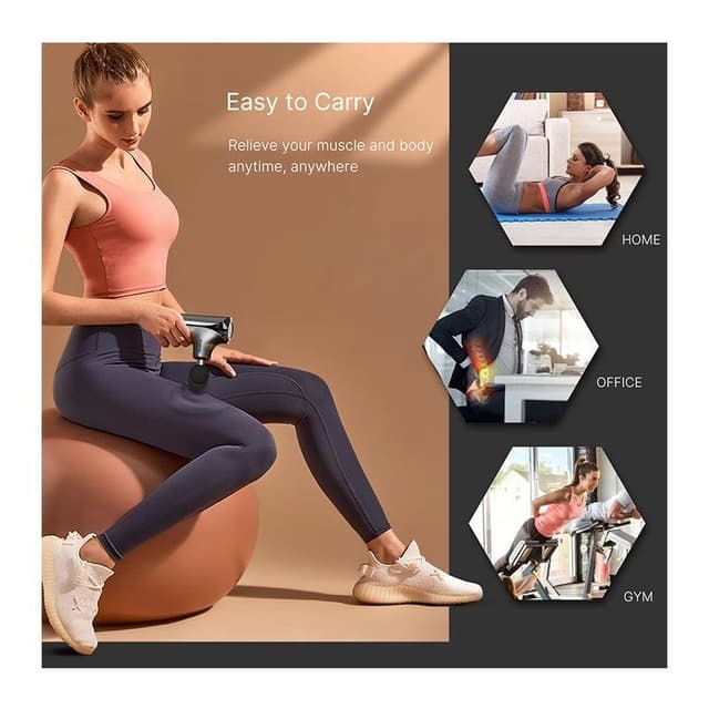 Detalle 2 de Renpho Mini Pistola de Masaje Negro: compacta y portátil para aliviar la tensión muscular