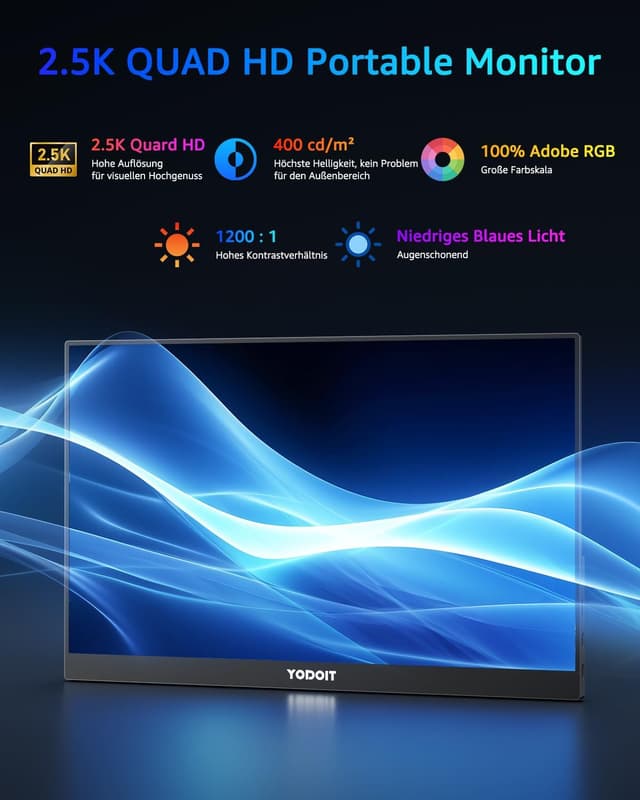 Thumbnail 1 de Yodoit Portable Monitor 16 Zoll 2,5K 120 Hz