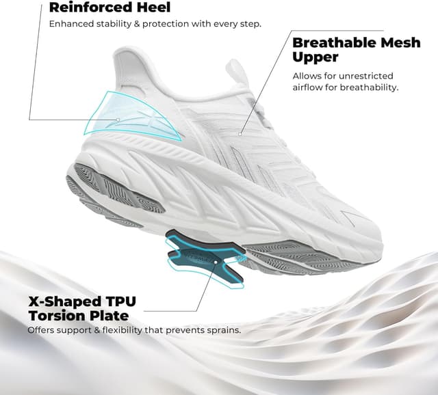 Detalle de ALLSWIFIT Slip-On Athletic Sneakers for Women — breathable, anti-slip training shoes