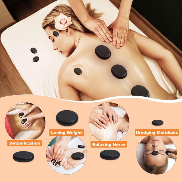 Detalle 1 de Hot Stone Massage Set mit 9 Steinen