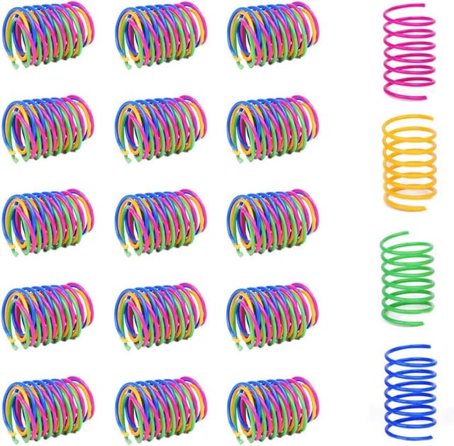 Detalle de Andiker Cat Spring Toy (60pc) – colourful spiral spring interactive toys for indoor cats