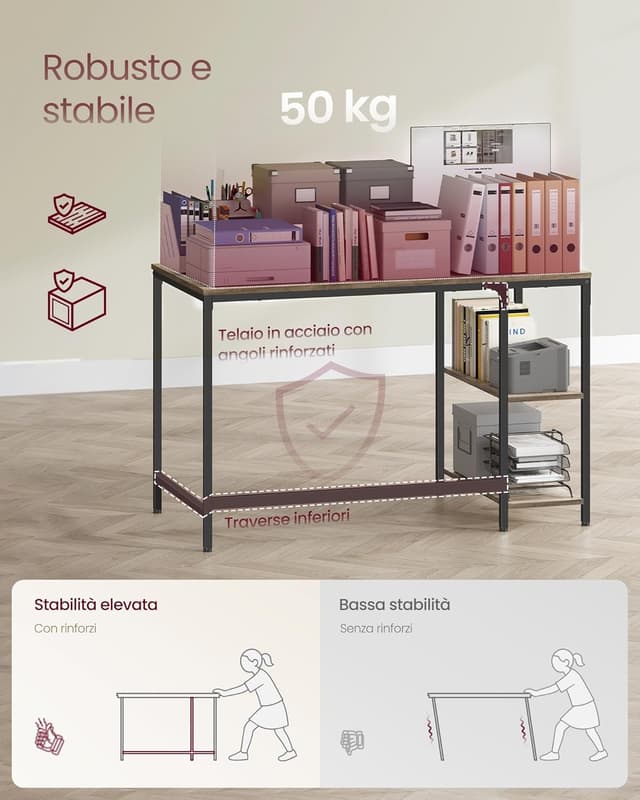 Thumbnail 5 de VASAGLE Scrivania LWD47MB 120x60x76 cm