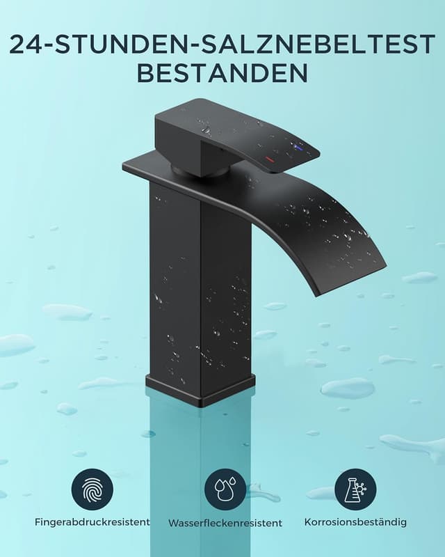 Thumbnail 4 de FORIOUS Wasserhahn Bad Schwarz 110 mm đ°