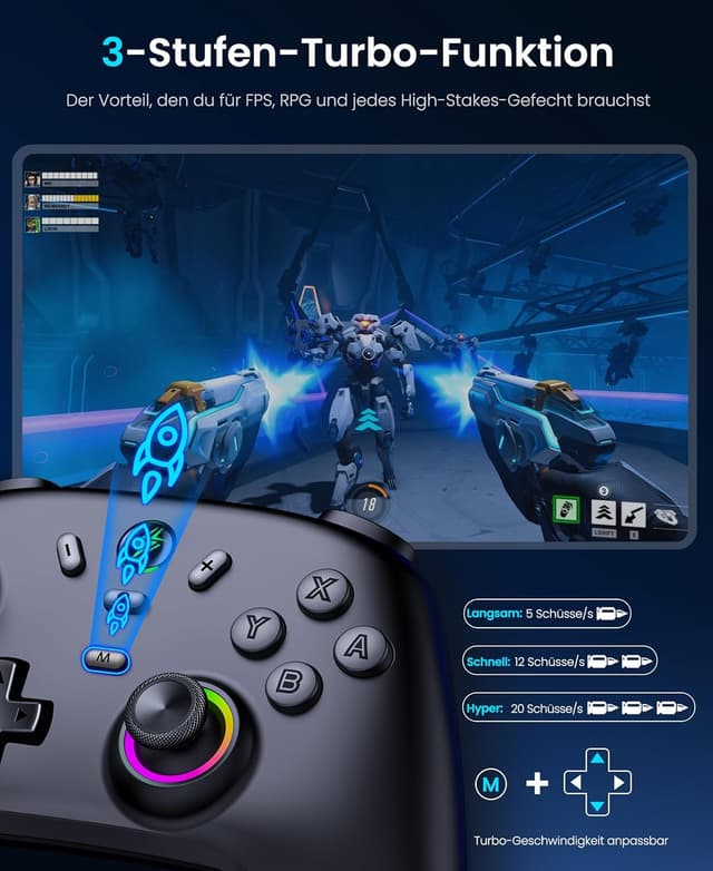 Thumbnail 6 de HELLCOOL Switch 2 Controller 15 Std Spieldauer