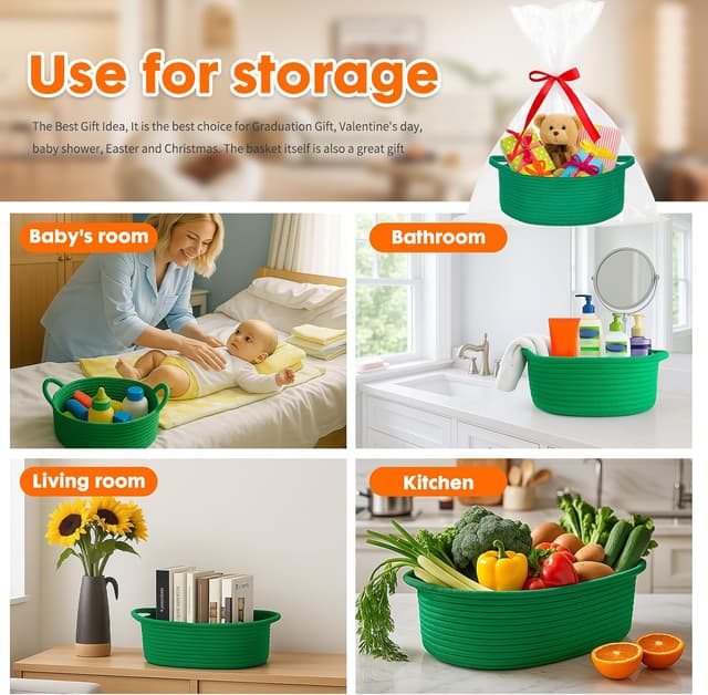 Detalle de Powerking woven basket storage cube 30.48 cm