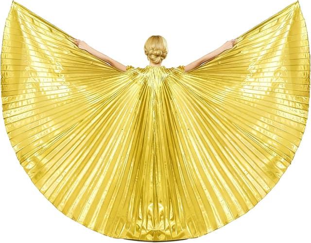 Thumbnail 6 de Baisdan Isis Ailes avec bâtons télescopiques et sac de transport – ailes pour danse du ventre, carnaval et Halloween