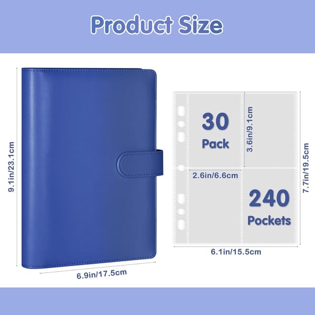 Detalle 2 de A5 K-pop Photocard Binder with 30 Pack 4-Pocket Pages, 6-Ring Album (240 card slots) and PU Leather Magnetic Closure