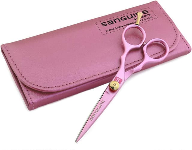 Detalle de Sanguine Professional Pink Hair Scissors (5.5 inch) with Pink Presentation Case