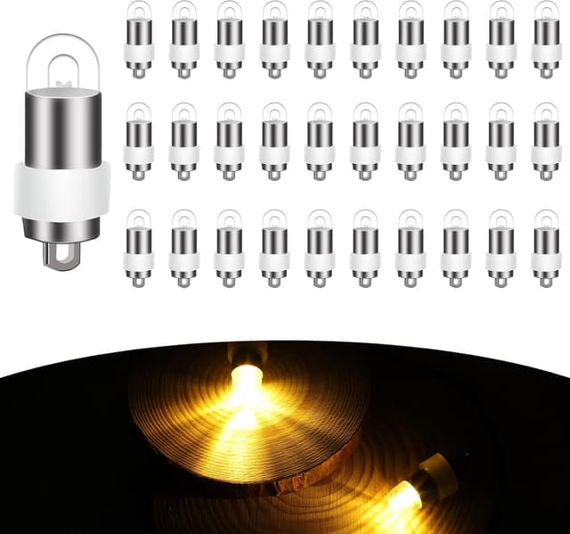 Detalle de A.bigwhale 30er Set LED-Ballonlichter (warmweiß), wasserdicht für Papierlaternen & Dekoration