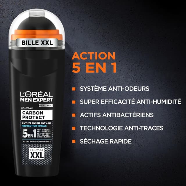 Detalle 1 de L'Oréal Paris Men Expert Deo Carbon Protect 48h