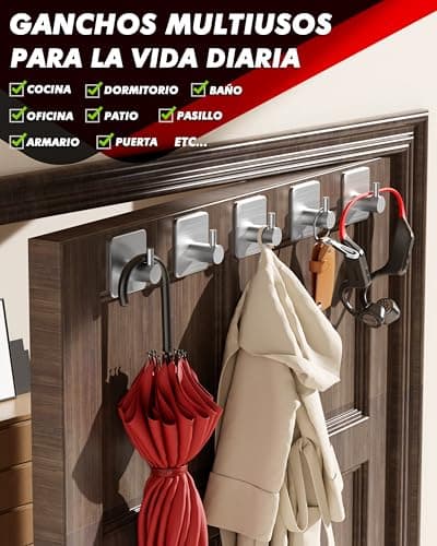 Thumbnail 5 de Auxmir Ganchos adhesivos para pared 6 piezas