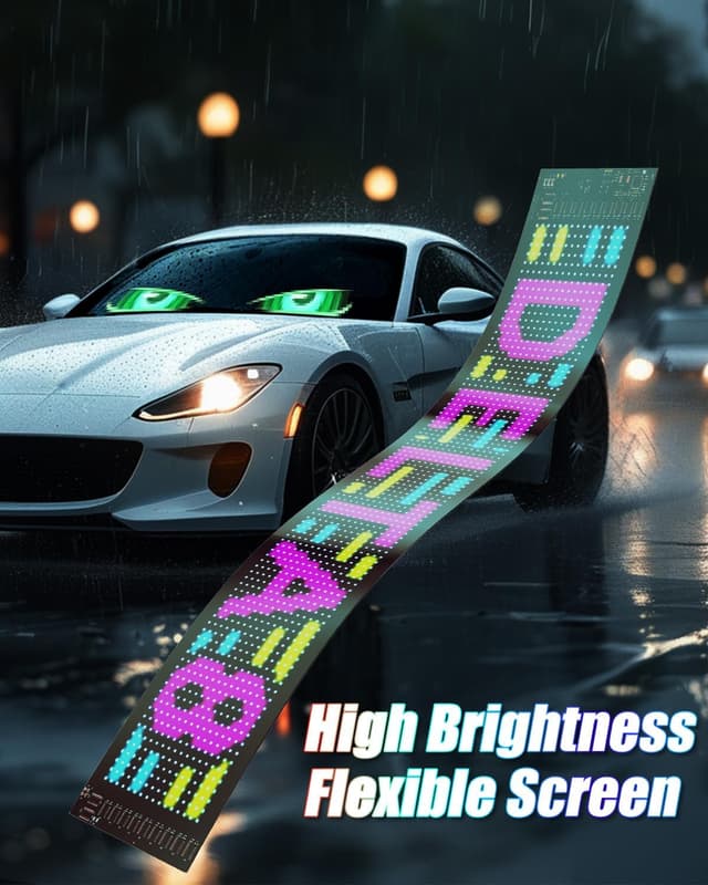 Detalle de Probapro Devil Eyes Light for Windshield (23.4"x4.7") Programmable LED Sign with App & Remote Control