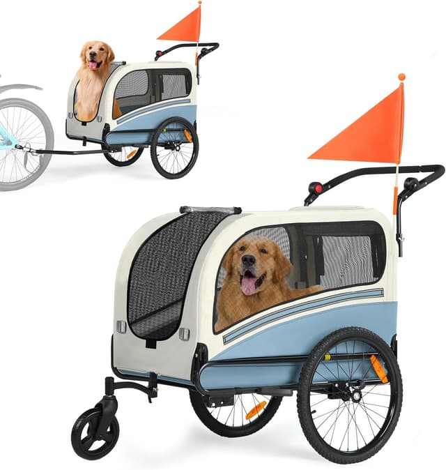 Thumbnail 6 de Fiximaster 2-in-1 XXL Fahrradanhänger für Hunde (klappbar, Dachöffnung, reflektierend)