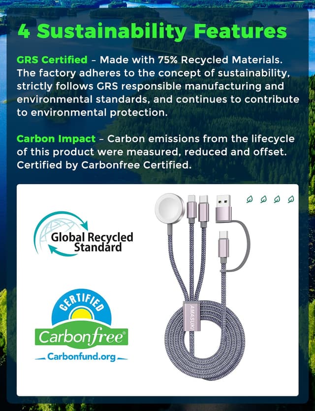 Thumbnail 5 de Travel Essentials 3-in-2 USB-C Charging Cable 4FT