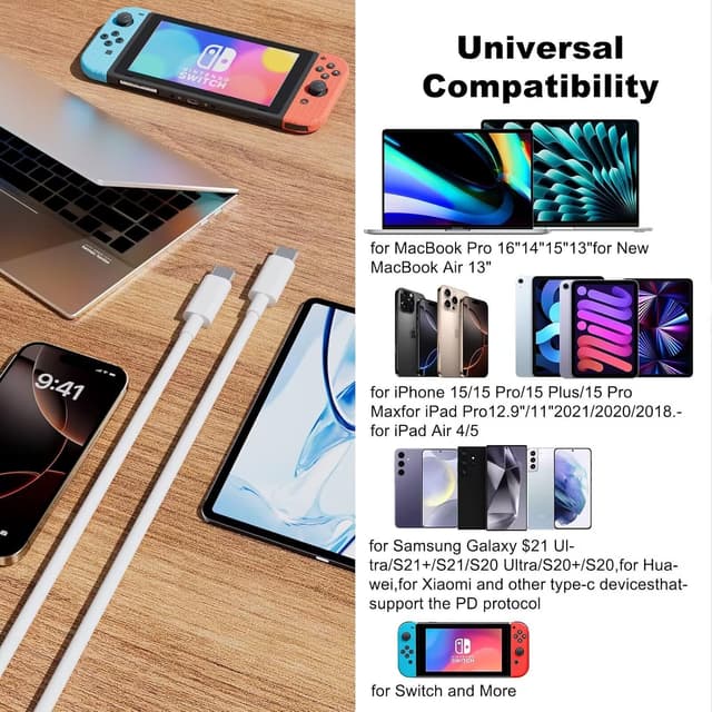 Thumbnail 6 de Nebite USB‑C to USB‑C Fast Charging Cable 2m