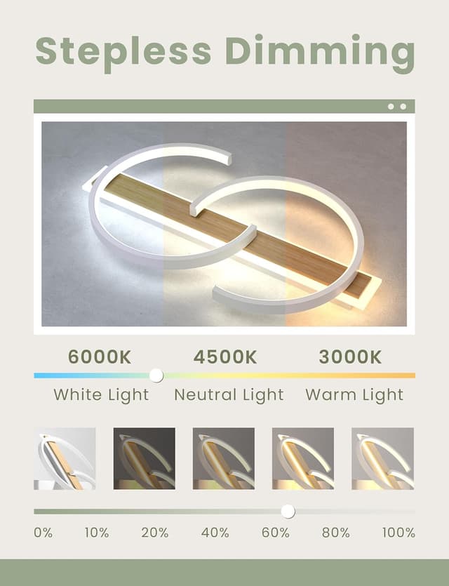 Detalle 2 de LUOLONG Deckenleuchte 50cm